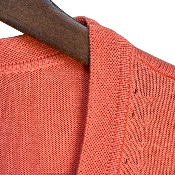 Talbots Button Front Cardigan Sweater Women‎ Size PXL Orange V-Neck Knit - Picture 5 of 13